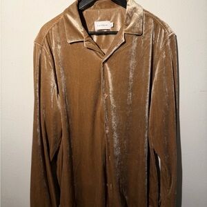 Topman Brown Velvet Shirt